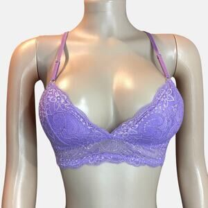 Floral Wire Free Purple Bralette